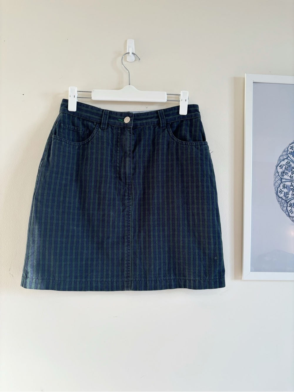 Vintage Tommy Hilfiger Plaid Mini Skirt — Black Watch Tartan | Fits Size 4-6